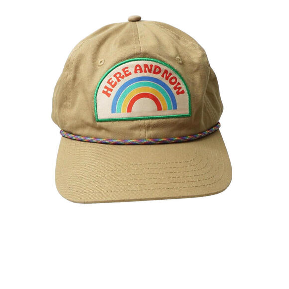Here and Now Rainbow Patch Camp Tan Baseball Cap Hat Trek Light Gear Free People - Picture 1 of 9
